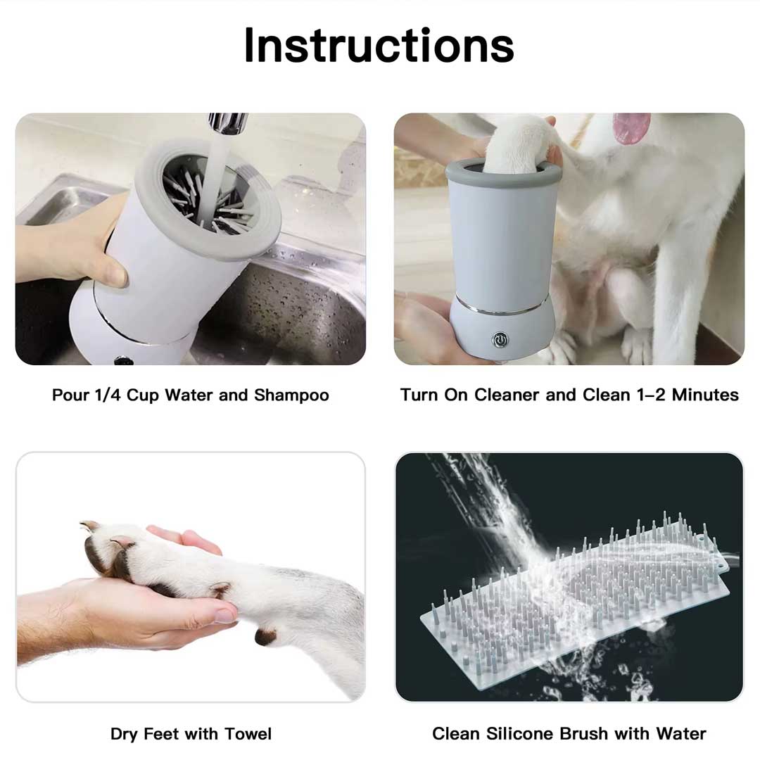 Automatic Rechargeable Smart Pet Paw Cleaner for Dogs & Cats