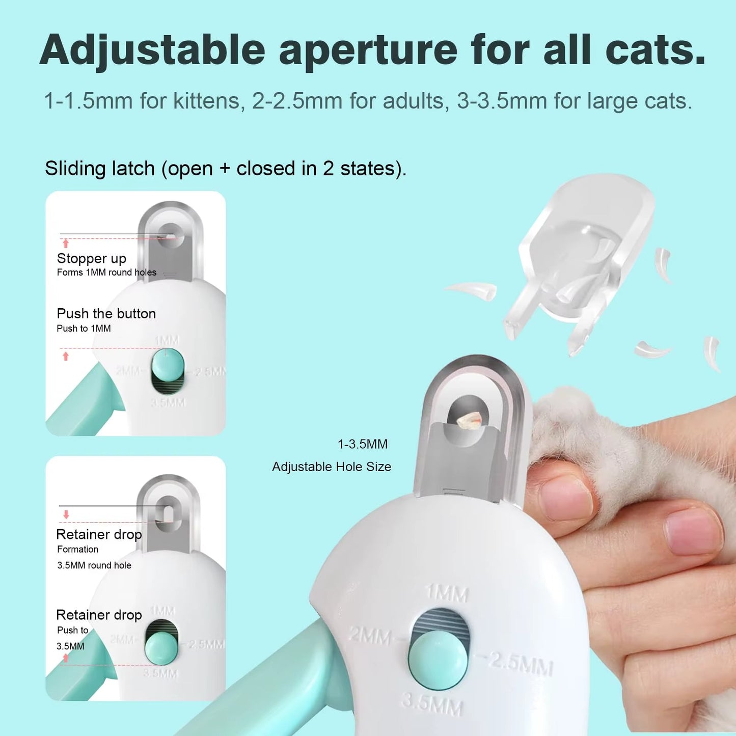 Pet Nail Clipper for Cat & Dog Claws with 4 Gears & Nail File